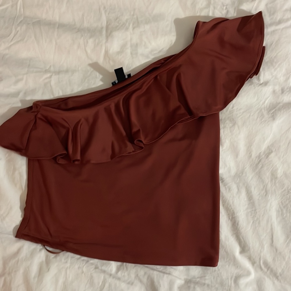 Express One Shoulder Cropped Tank size small - Picture 3 of 6